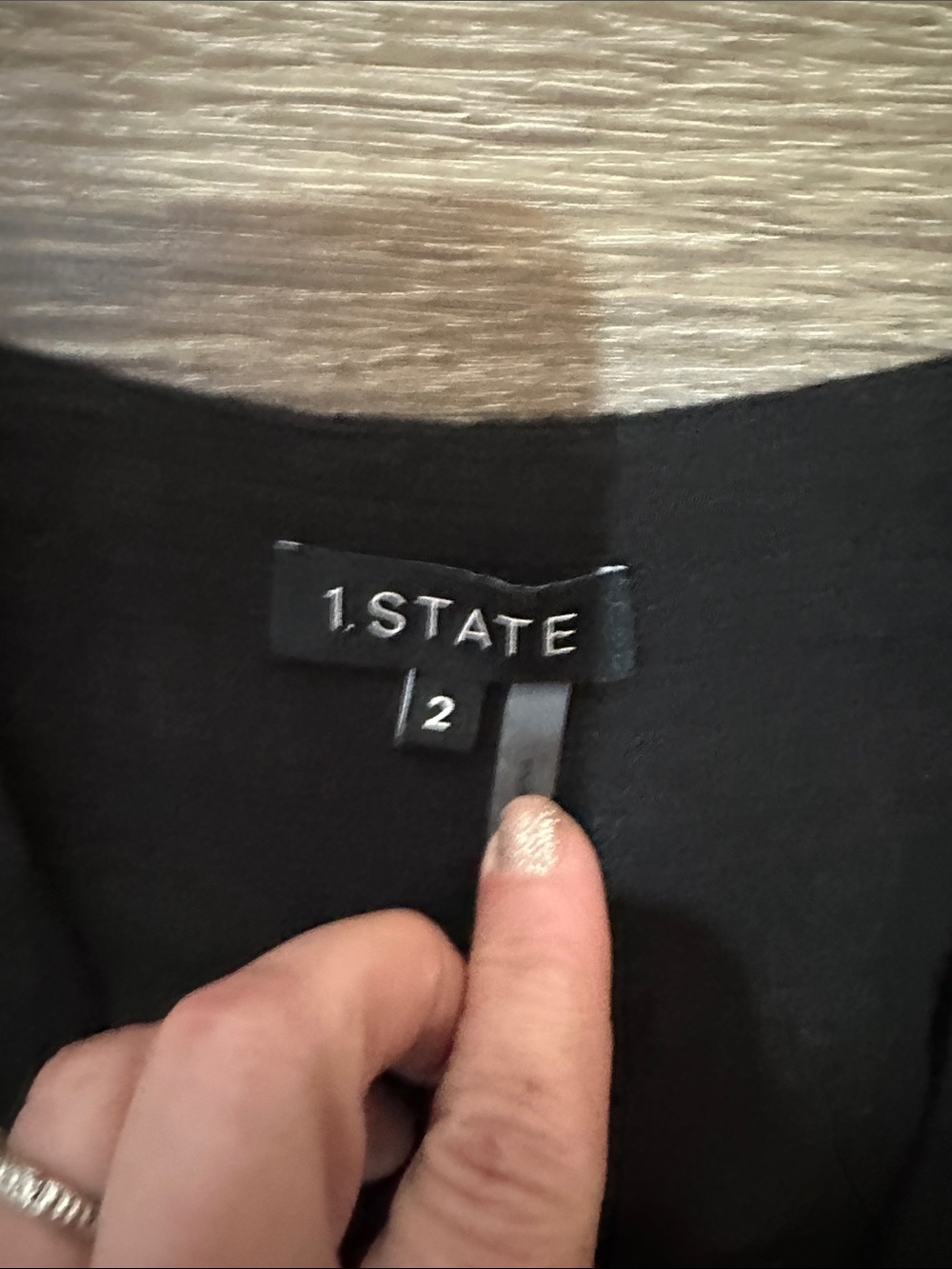 1. State Black Button-Front Ruffle Hem Mini Dress - Picture 2 of 15
